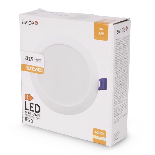 Avide LED Beépíthető Kerek Mennyezeti Lámpa Műanyag 9W NW 4000K (AMRPNW-R-9W-PC)