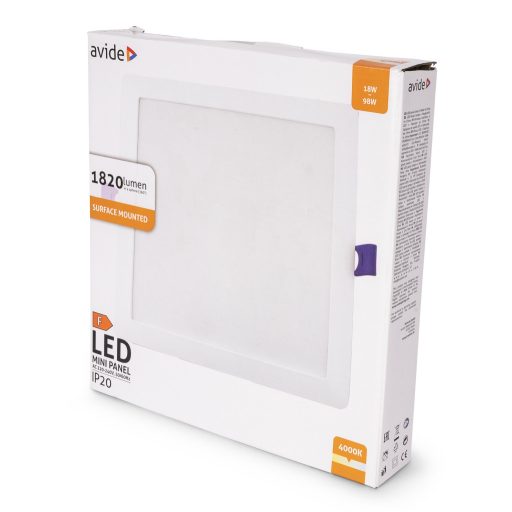 Avide LED Beépíthető Négyzetes Mennyezeti Lámpa Műanyag 18W NW 4000K (AMRPNW-S-18W-PC)