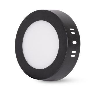   Avide LED Falra Szerelhető Kerek Mennyezeti Lámpa ALU 6W CCT IP44/IP20 Fekete (AMSMPCCT-R-6W-ALU44-B)