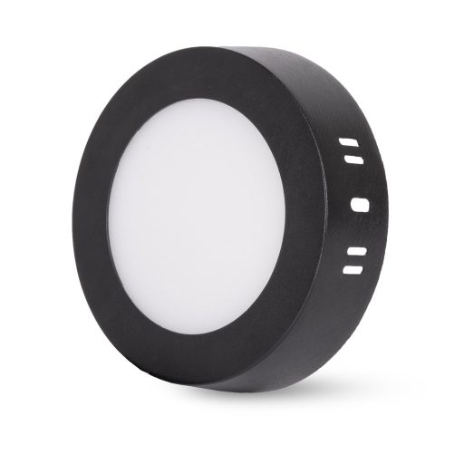 Avide LED Falra Szerelhető Kerek Mennyezeti Lámpa ALU 6W CCT IP44/IP20 Fekete (AMSMPCCT-R-6W-ALU44-B)