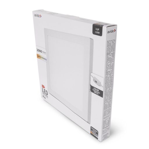 Avide LED Falra Szerelhető Négyzetes Mennyezeti Lámpa ALU 24W CCT IP44/IP20 (AMSMPCCT-S-24W-ALU44)
