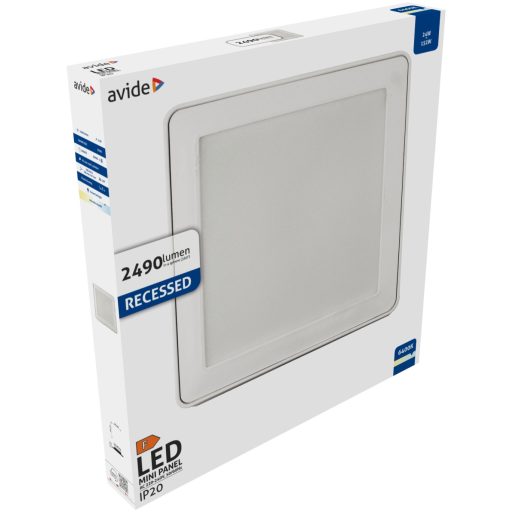 Avide LED Falra Szerelhető Négyzetes Mennyezeti Lámpa Műanyag 24W CW 6400K (AMSPCW-S-24W-PC)