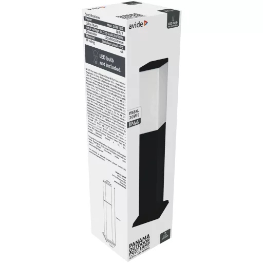 Avide kültéri álló lámpa Panama 1xE27 500mm IP44 Fekete (AOLPE27-PAN-B)
