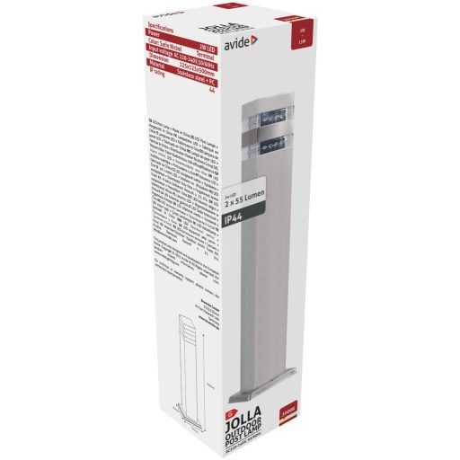 Avide kültéri álló lámpa Jolla LED 2W WW 500mm IP44 Szatén Nikkel (AOLPL-JL-WW-SN)