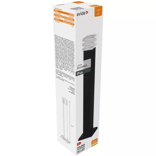 Avide kültéri álló lámpa Solana LED 1.5W NW 500mm IP44 Fekete (AOLPL-SOL-NW-B)