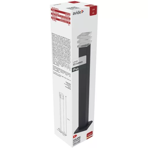 Avide kültéri álló lámpa Solana LED 1.5W WW 500mm IP44 Antracit (AOLPL-SOL-WW-AN)