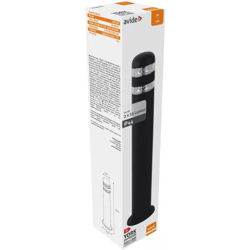 Avide kültéri álló lámpa York LED 2W NW 500mm IP44 Fekete (AOLPL-YK-NW-B)
