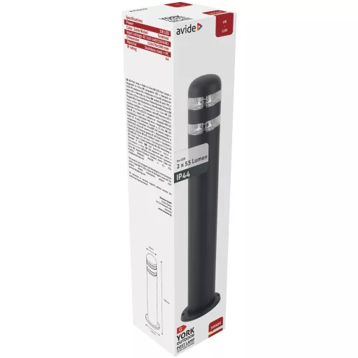 Avide kültéri álló lámpa York LED 2W WW 500mm IP44 Antracit (AOLPL-YK-WW-AN)