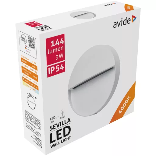 Avide kültéri lépcső lámpa Sevilla LED 3W NW IP54 110mm (AOLS3WLED-SEV)