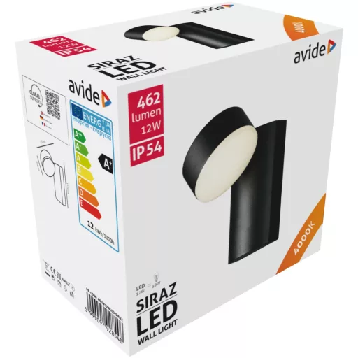 Avide kültéri fali lámpa Siraz LED 12W NW IP54 (AOLW12WLED-SIRAZ)
