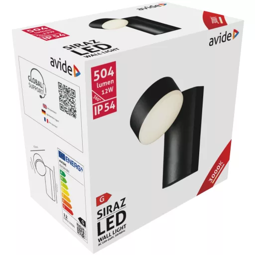 Avide kültéri fali lámpa Siraz LED 12W WW IP54 (AOLW12WW-SIRAZ)