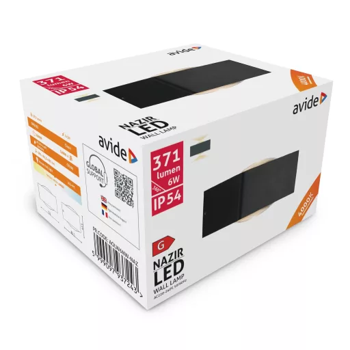 Avide kültéri fali lámpa Nazir LED 6W NW IP54 (AOLW6NW-NAZ)
