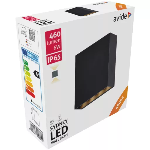 Avide kültéri fali lámpa Sydney 2 irányú LED 6W NW IP65 130mm (AOLW6WLED-SYDS)