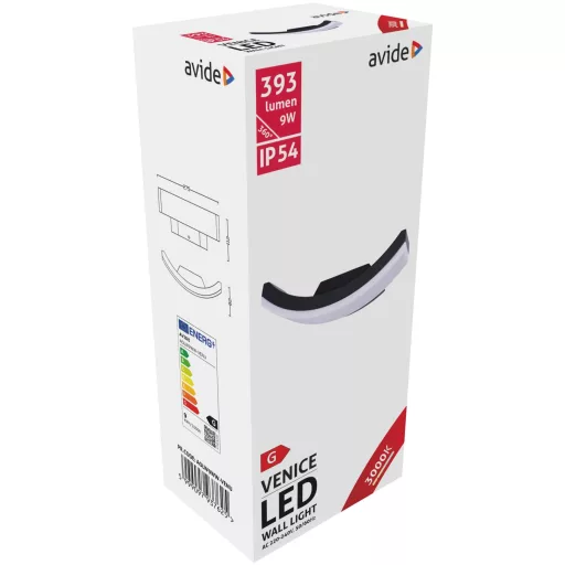 Avide kültéri fali lámpa Venice LED 9W WW IP54 (AOLW9WW-VENU)