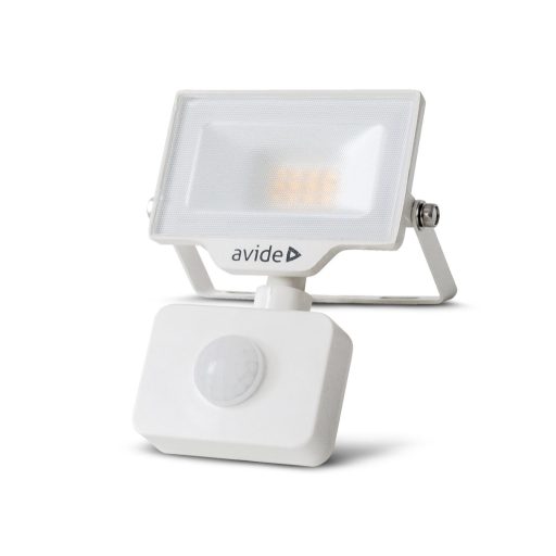 Avide LED Opál Reflektor Slim SMD 10W NW 4000K Mozgásérzékelős PIR Fehér (ARFFLNW-10W-PIR-W)