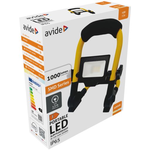 Avide LED Opál Reflektor Slim SMD 10W állványos 1.5m NW 4000K (ARFSFLNW-10W)