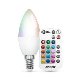   Avide Smart LED Candle 4.9W RGB+W 2700K IR Távirányítóval (ASC14RGBW-4.9W-RC)