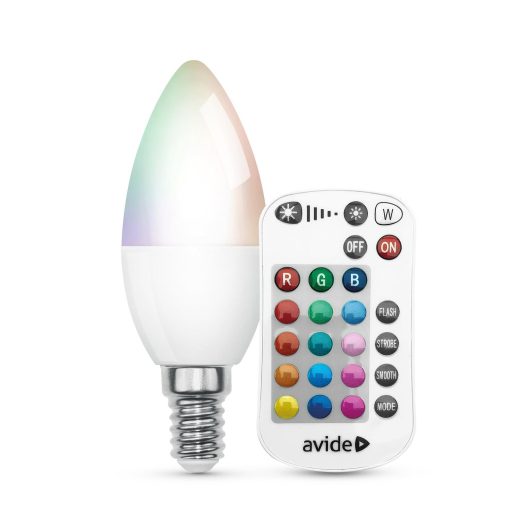 Avide Smart LED Candle 4.9W RGB+W 2700K IR Távirányítóval (ASC14RGBW-4.9W-RC)