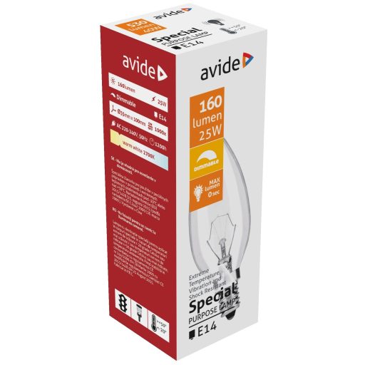 Speciális Izzó C35 25W E14 WW (Avide hőálló) (ASC14WW-25W)