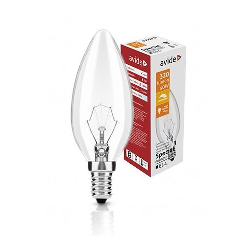 Speciális Izzó C35 40W E14 WW (Avide hőálló) (ASC14WW-40W)