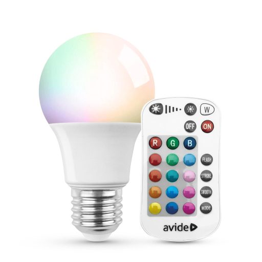 Avide Smart LED Globe A60 9.7W RGB+W 2700K IR Távirányítóval (ASG27RGBW-9.7W-RC)