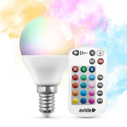 Avide Smart LED Mini Globe 4.9W RGB+W 2700K IR Távirányítóval (ASMG14RGBW-4.9W-RC)