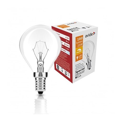 Speciális Izzó P45 25W E14 WW (Avide hőálló) (ASMG14WW-25W)
