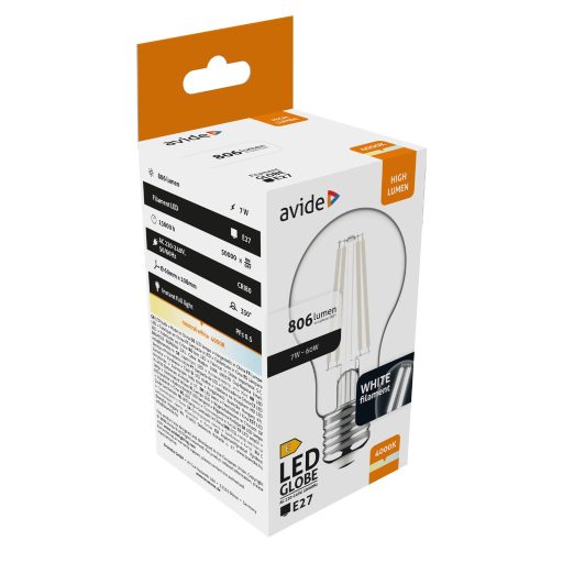 Avide LED White Filament Globe 7W E27 NW 4000K (AWLFG27NW-7W)