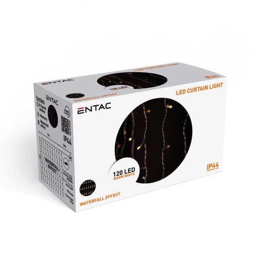 Entac Karácsonyi Függöny WW Vízesés Effektussal IP44 120 LED 1x1m with 8F (ECCL-120WW-WF)