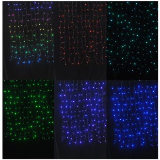   Entac Karácsonyi Függöny IP44 144 LED RGB 8x8 Funkció 1x1.5m IR távirányítóval *Sérült csomagolás* (ECCL-144-RGBIR-SCS)