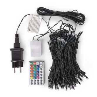   Entac Karácsonyi Függöny IP44 144 LED RGB 8x8 Funkció 1x1.5m IR távirányítóval (ECCL-144-RGBIR)