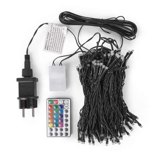 Entac Karácsonyi Függöny IP44 144 LED RGB 8x8 Funkció 1x1.5m IR távirányítóval (ECCL-144-RGBIR)