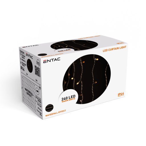 Entac Karácsonyi Függöny WW Vízesés Effektussal IP44 240 LED 1x2m with 8F (ECCL-240WW-WF)