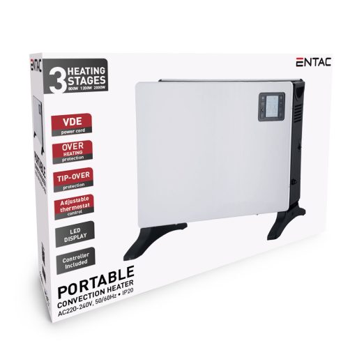 Entac Konvekciós fűtőtest Slim 2000W LED Kijelzővel (ECHS2KW-LD)