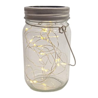   Entac Napelemes IP44 Üveg 20 LED fényfüzérrel WW (ECL-20-SBL)