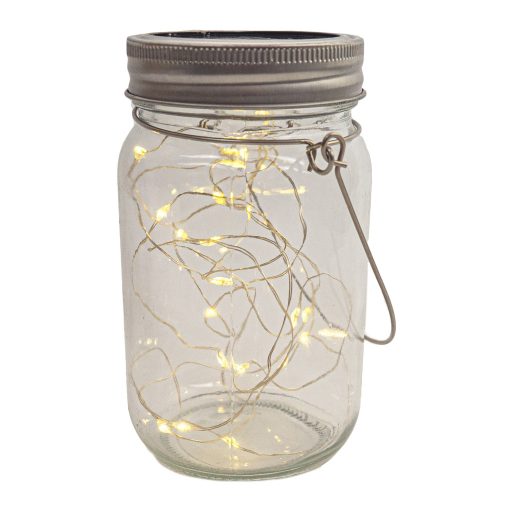 Entac Napelemes IP44 Üveg 20 LED fényfüzérrel WW (ECL-20-SBL)