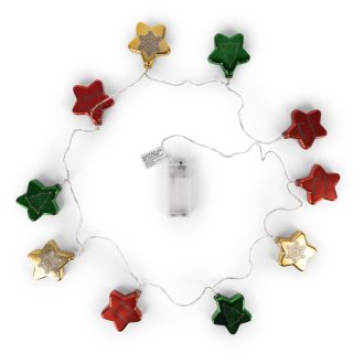   Entac Karácsonyi Beltéri Színes Csillag 60mm Füzér 10 LED WW 1,65m (2AA nt.) (ECL-CCSD-10WW)