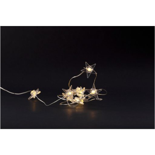 Entac Karácsonyi Beltéri Műanyag Füzér Csillag 10 LED WW 1,3m (2AA nt.) (ECL-PS-10WW)