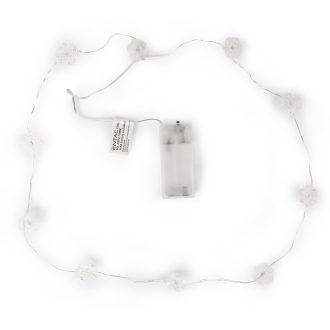   Entac Karácsonyi Beltéri Műanyag Füzér Hópehely 10 LED WW 1,3m (2AA nt.) (ECL-PSF2-10WW)