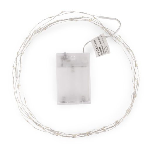Entac Karácsonyi Beltéri Drótfüzér 80 LED CW 4,1m (3AA nt.) (ECL-S80CW)