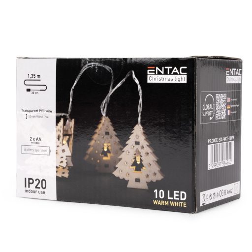 Entac Karácsonyi Beltéri Fa Karácsonyfa 10 LED WW 1,65m (2AA nt.) (ECL-WCT-10WW)