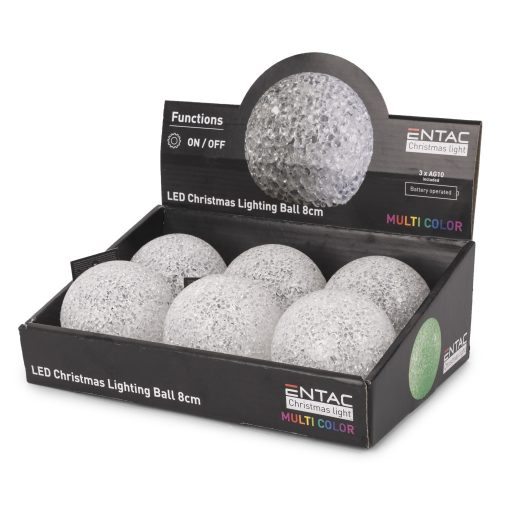Entac Karácsonyi Világító Gömb 8cm MC (ECLB8MC)