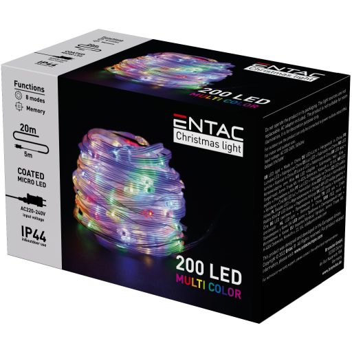 Entac Karácsonyi IP44 200 PVC Bevonatú Micro LED MC 20m (ECML-200-MC)