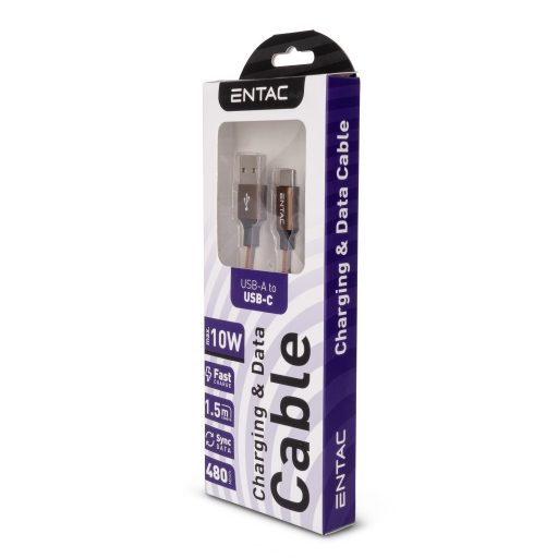 Entac Töltőkábel USB A -> C Excellence Barna 150cm (ECUSB-AC2-FM-BR1.5)