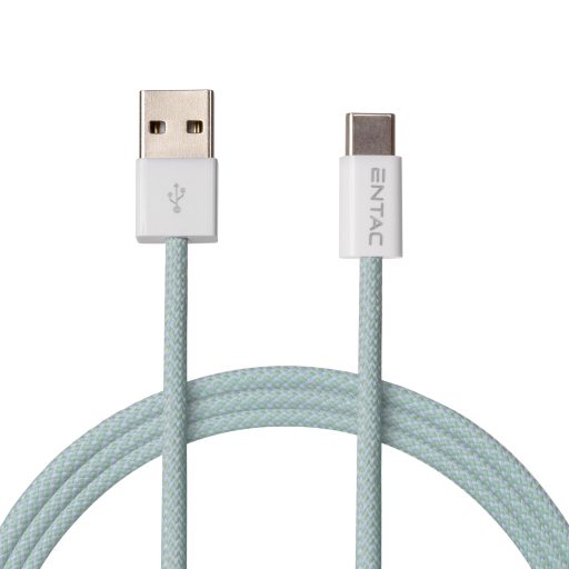 Entac Töltőkábel USB A -> C Casual Zöld 100cm (ECUSB-AC2-NM-GR1)