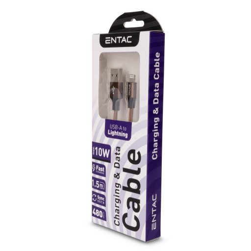 Entac Töltőkábel USB A -> Lightning Excellence Barna 150cm (ECUSB-AL2-FM-BR1.5)