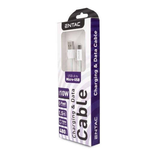 Entac Töltőkábel USB A -> Mikro Casual Zöld 150cm (ECUSB-AM2-NM-GR1.5)