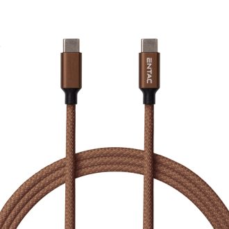   Entac Töltőkábel USB C -> C Excellence Barna 100cm (ECUSB-CC3-FM-BR1)