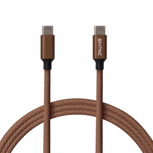 Entac Töltőkábel USB C -> C Excellence Barna 100cm (ECUSB-CC3-FM-BR1)