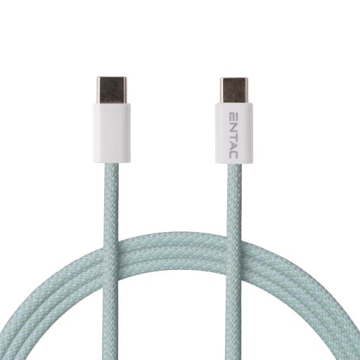 Entac Töltőkábel USB C -> C Casual Zöld 150cm (ECUSB-CC3-NM-GR1.5)